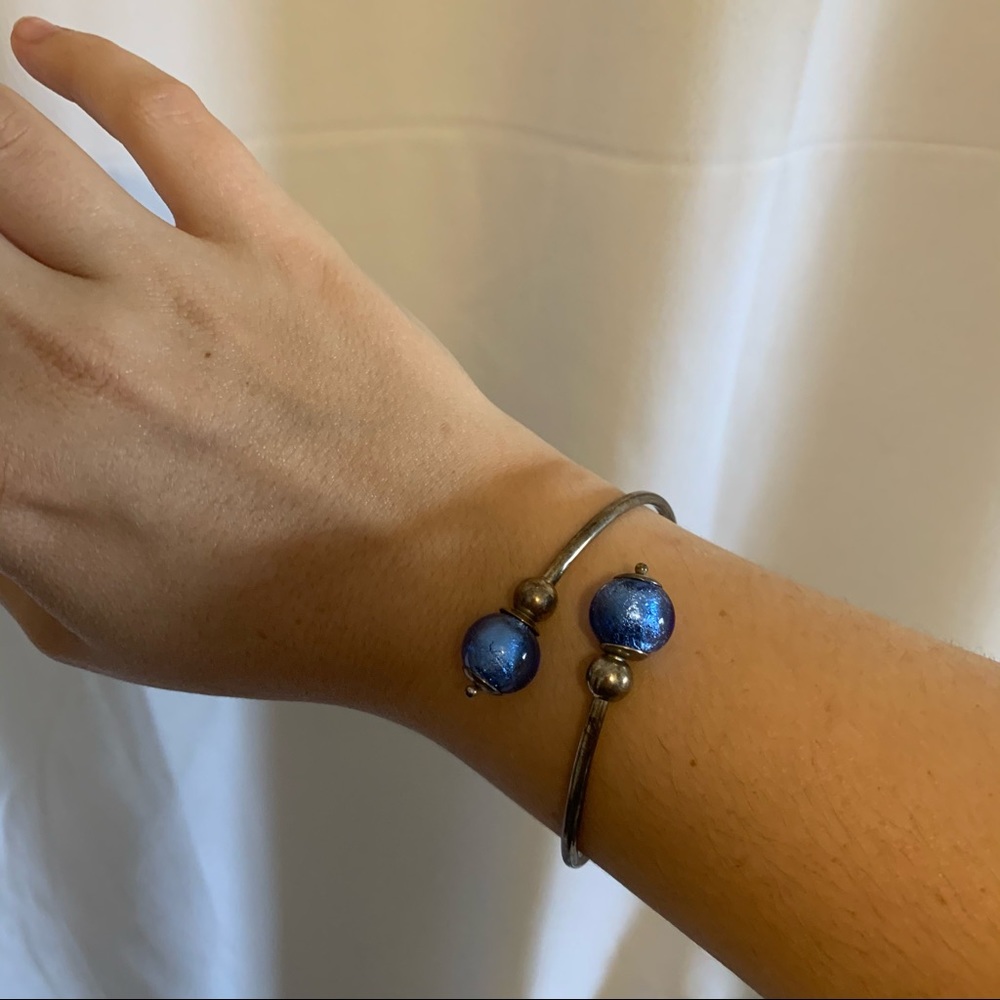 Silver and Blue Bracelet